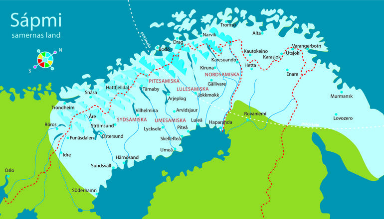 karta över Sápmi