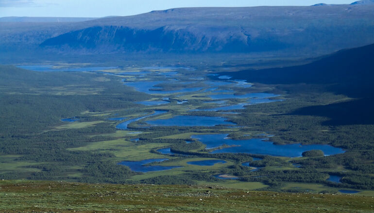 deltalandskap och fjäll